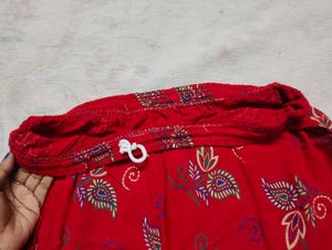 Red Printed Palazzo Pants