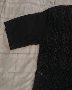 Elegant Black Lace Short Sleeve Top