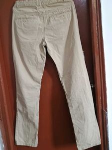 women's cream colour cotton pant