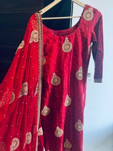 Red Embroidered Salwar Kameez