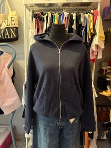 Navy Blue Zip-Up Hoodie
