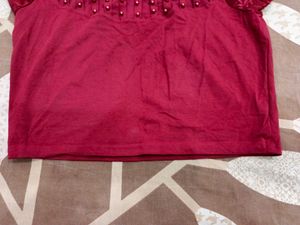 Beautiful Maroon Slip On Blouse