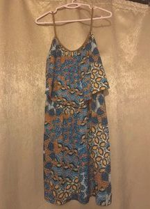 Boho Print Maxi Dress with Straps
