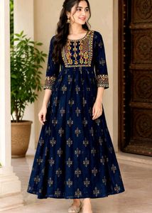 Elegant Navy Anarkali Kurta