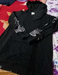 Black Hoodie with Sleeve Graphics