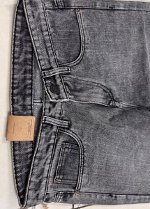 Grey Wash Wide Leg Jeans