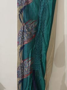 Elegant Peacock Print Saree with blouse