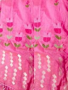 Beautiful Pink  silk Saree