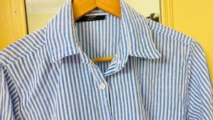 Blue &amp; White Striped Button-Up Shirt