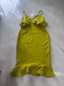 Lime Green Ruffle Dress