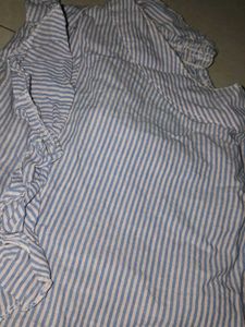Striped Ruffle Sleeve Top