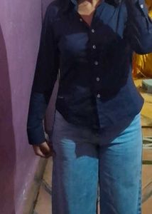 Classic Navy Blue fitted  Shirt