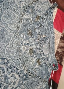 Embellished Paisley Print Top
