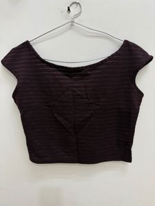Shein Off-Shoulder Textured Crop Top