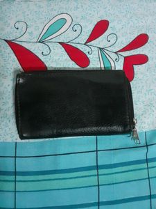 Black Leather Purse Women's Wallet Girls Handbag