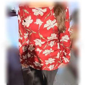 Red Floral Print kurti