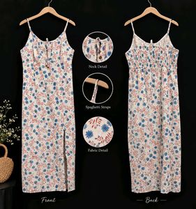 (New) Pure cotton printed white dress westside