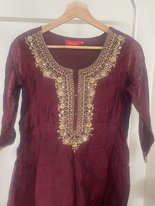 Elegant Embroidered Kurta with dupatta