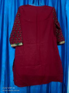 Maroon Colour Kurti From Shrishti