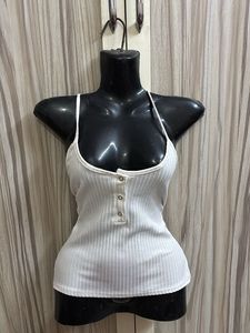 White Ribbed TankTop