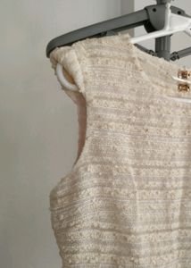 Zara Woman Ivory Sleeveless Blouse