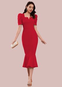 Elegant Red Mermaid Hem Dress