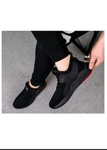 Stylish Black Mesh Sneakers