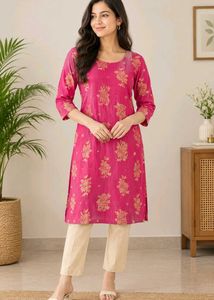 Beautiful Pink Embroidered Kurta