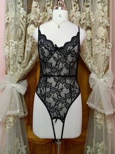 Elegant Black Lace Bodysuit
