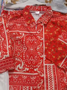 Red Print Pajama Set