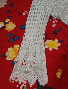 Elegant Mint Kurta Set with White Lace Overlay