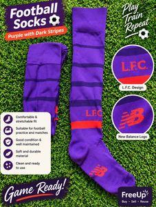 Purple & Dark Stripe Football Socks L.F.C. Desig