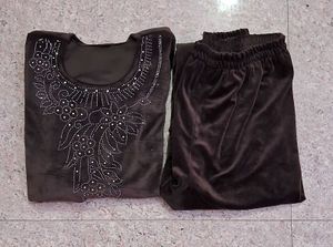 Velvet Kurta And Plazo One Time Used