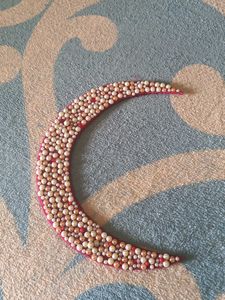 Pearl Embellished Crescent Decor