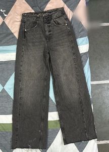 Westside Wide-Leg Charcoal Grey Jeans