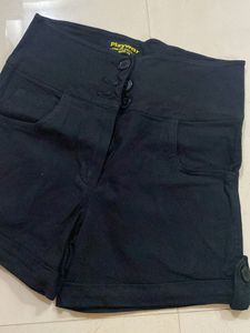 High Waist Black Shorts