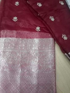 Elegant Light Grey Saree Orgenza
