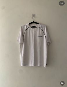 Men's White T-Shirt with Black Piping