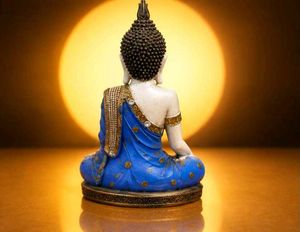 Buddha Showpiece Blue and golden