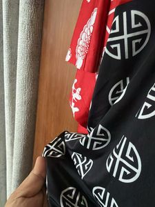 Stylish Red &amp; Black Print Tunic Top