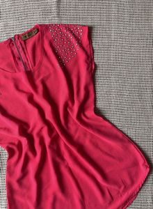 Chic Studded Coral Top for Women
