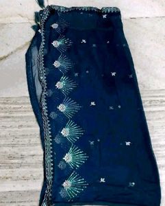 Embroidered Teal Kurta Set