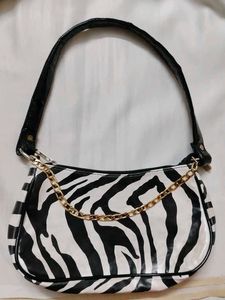 Y2K Zebra Print Shoulder Bag