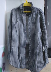 French Connection Checkered Grey Casual Shirt