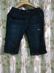 Dark Wash Denim Capri Pants