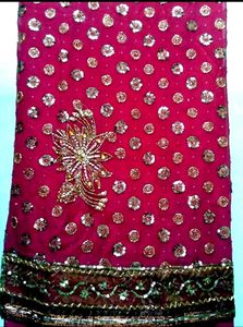 Stunning Embellished Pink Saree