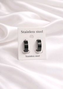 🖤 Black Stainless Steel Hoop Earrings