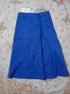 Chic Blue Cotton A-line Skirt | Brand New | Half P
