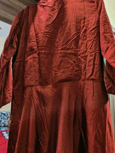 Maroon Embroidered Kurti Dress