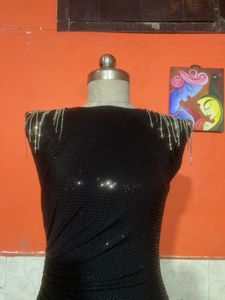 Sparkling Black Sheath Dress